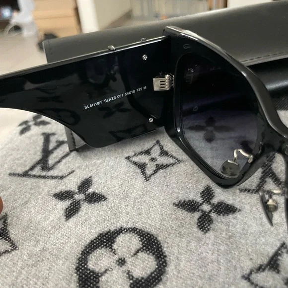 Saint Laurent Glossy Black Sunglasses - Picture 3 of 7